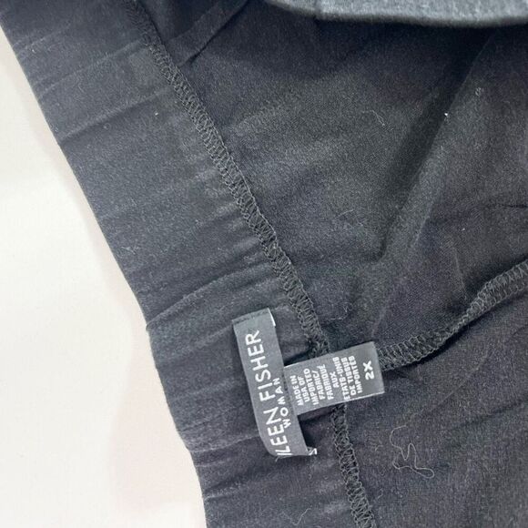 Eileen Fisher Pants Womens 2X Black Elastic Waist Stretch Cropped Pull On - Picture 7 of 9